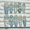 Handmade 3D Bow Teddy Bear Press On Nails